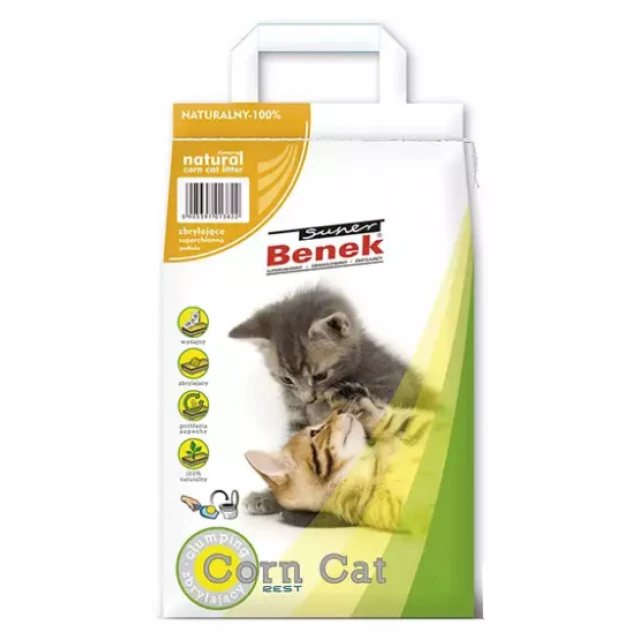 Наполнитель для котов Super Benek Corn Cat кукурузный комкующийся 7 л (5905397013822)