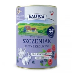 Вологий корм для цуценят BALTICA Smaki Regionów з індичкою та кроликом 400 г (5905488404348)