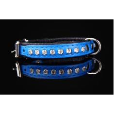 Нашийник для собак Zooleszcz зі стразами 25 мм 60 см Blue (5905527315437)
