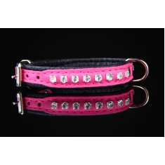 Нашийник для собак Zooleszcz зі стразами 25 мм 60 см Pink (5905527315444)