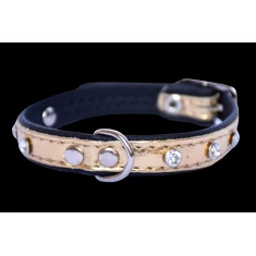 Нашийник для собак Zooleszcz Spring з кристалами 14 мм 35 см Gold (5905527316922)