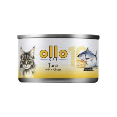 Вологий корм для котів OLLO з тунцем і сиром в бульйоні 70 г (5905567513763)