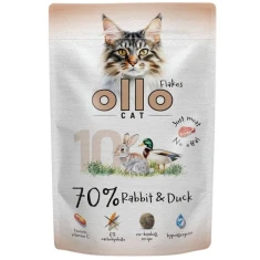 Вологий корм для котів OLLO з кроликом і качкою пауч 85 г (5905567513916)