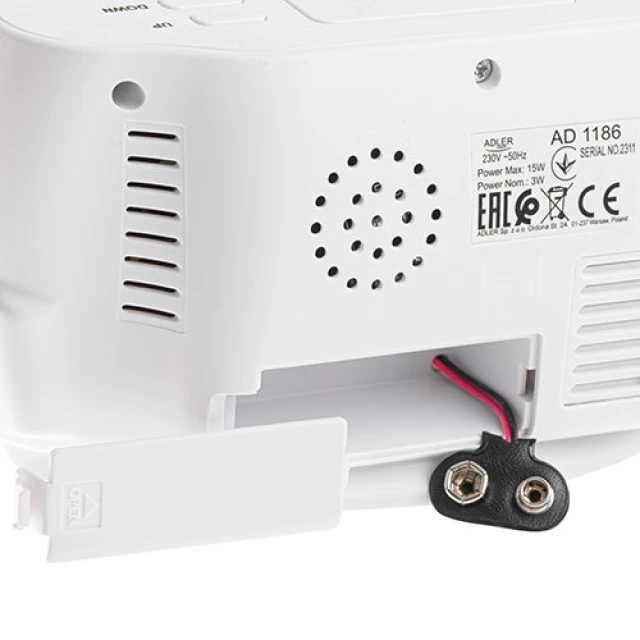 Будильник Adler AD 1186 White (5905575903150)