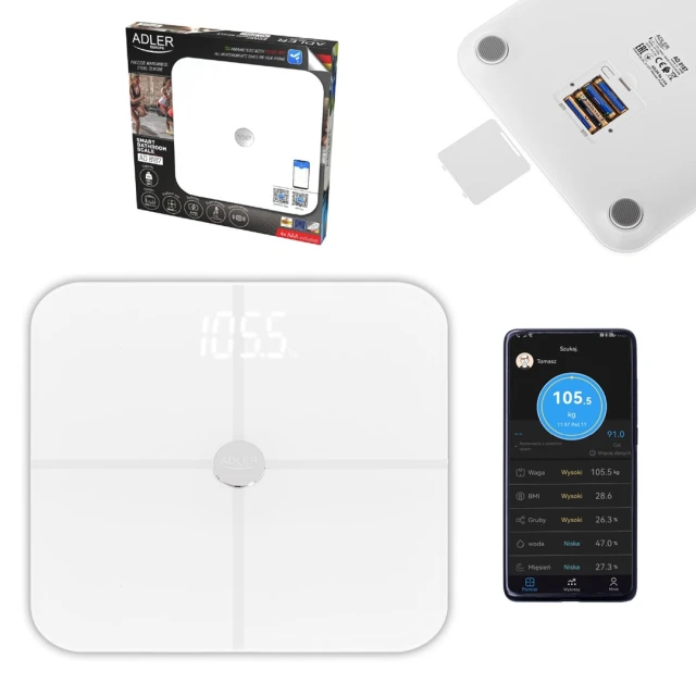 Ваги підлогові Adler AD8187 White (5905575903846)