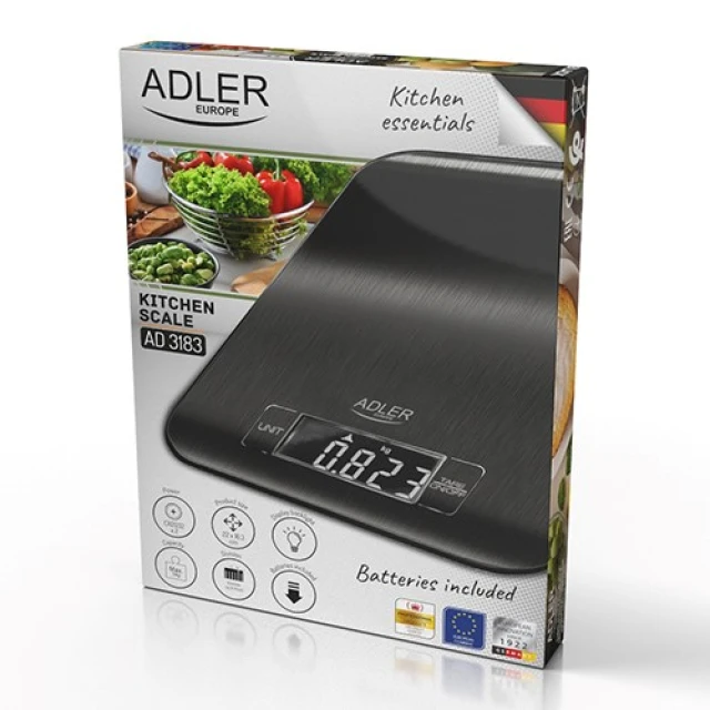 Весы кухонные Adler AD3183b Black (5905575906205)
