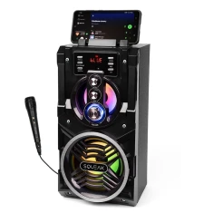 Портативна колонка Squeak Beatboxer Bluetooth 5.1 з караоке FM USB Black (5905610707002)
