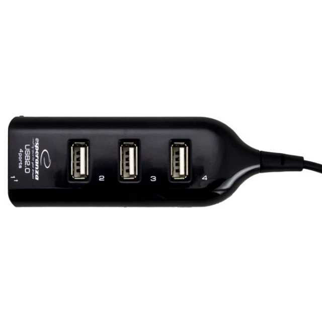 USB-хаб Esperanza EA116 4x USB 2.0 Black (5905784768601)