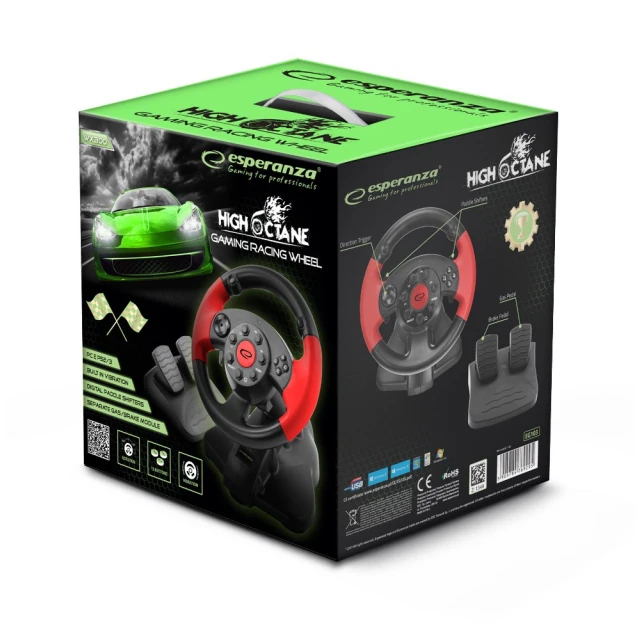 Кермо Esperanza High Octane EG103 з вібрацією Black (5905784769295)