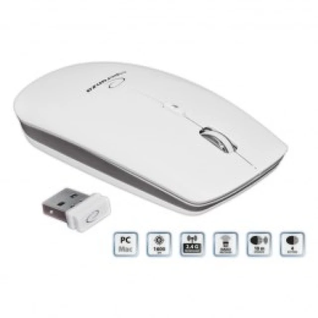 Мышь оптическая Esperanza 1600 DPI White (5905784769462)