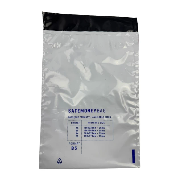 Захисний конверт для депозитів BESTPAK SAFEMONEYBAG B5 190x260+35 мм White 100 шт (5905868662160)