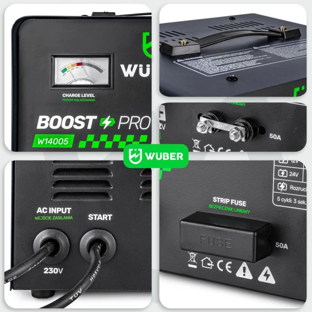 Зарядний пристрій для акумуляторів з функцією пуску Wuber 40A 12V/24V (5905873301344)