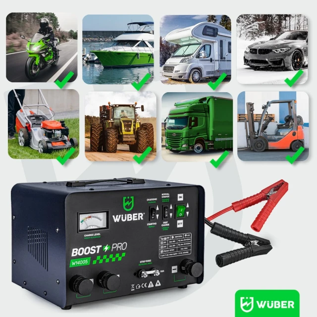 Зарядний пристрій для акумуляторів з функцією пуску Wuber 40A 12V/24V (5905873301344)