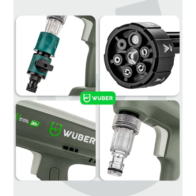 Мийка високого тиску акумуляторна Wuber 20V 300 л/год (5905873301665)