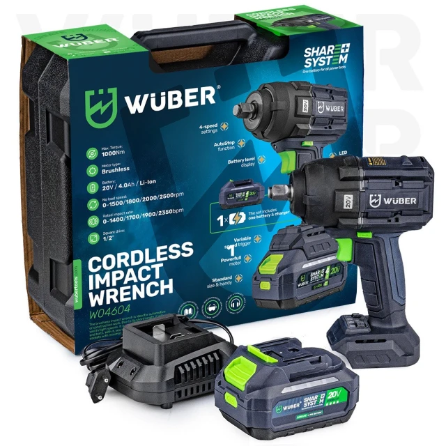 Гайковерт ударний безщітковий Wuber 20V (5905873304581)