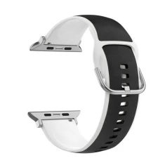 Ремінець Beline Silico Leather для Apple Watch Series 11/10 42 mm | Series 9/8/7 41 mm | 6/5/SE 40 mm | 3/2/1 38 mm Black-White (5905908356134)