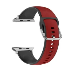 Ремінець Beline Silico Leather для Apple Watch Series 11/10 42 mm | Series 9/8/7 41 mm | 6/5/SE 40 mm | 3/2/1 38 mm Red-Black (5905908356158)