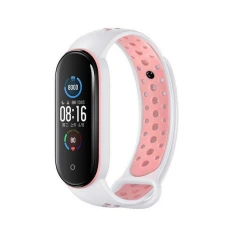 Ремінець Beline Design для Xiaomi Mi Band 7/6/5 White-Pink (5905908359081)