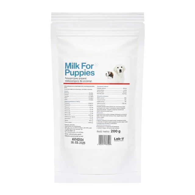 Замінник молока для цуценят LAB-V Milk For Puppies 200 г (5905947787098)