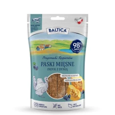 Ласощі для собак BALTICA м'ясні смужки з індички з гарбузом 90 г (5905996522169)