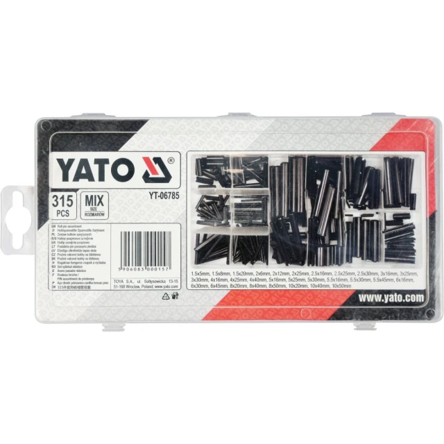 Штифти пружинні Yato 315 шт мікс розмірів (5906083000157)