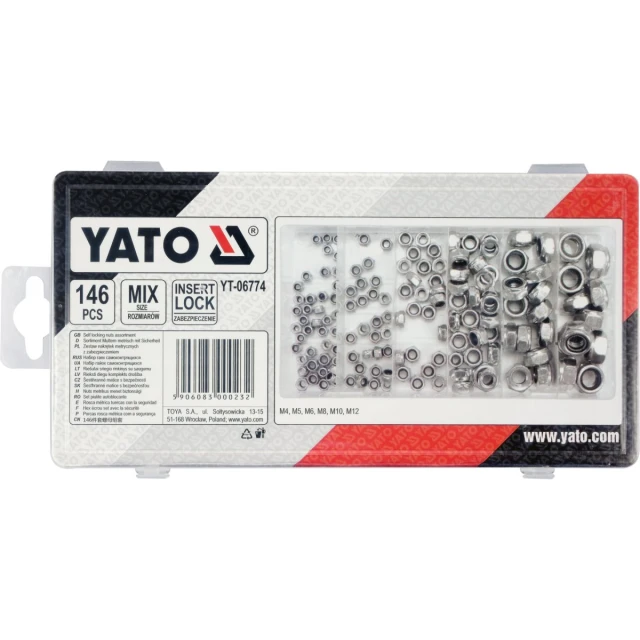 Гайки метричні з фіксацією Yato 146 шт (5906083000232)