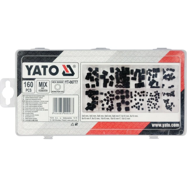 Набор винтов установочных Yato 160 шт (5906083000263)