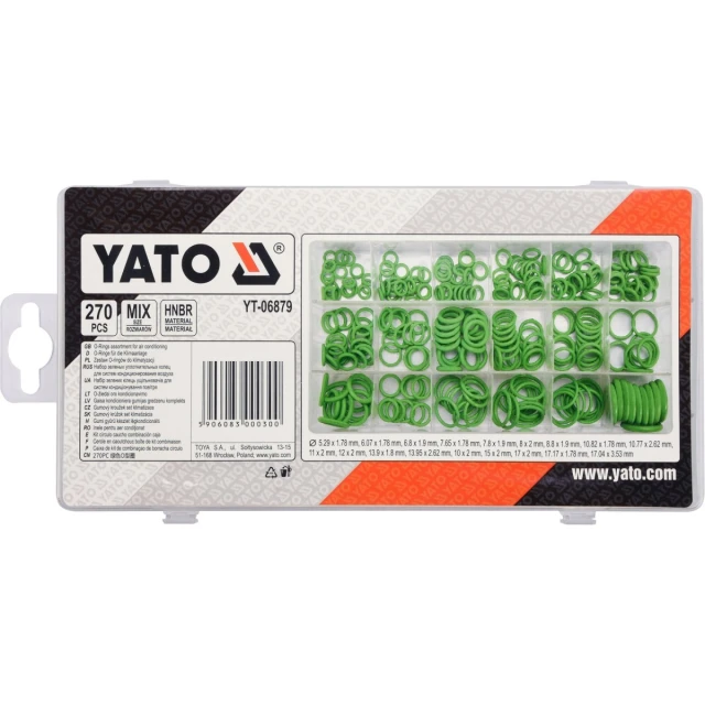 Набір ущільнювачів для кондиціонера Yato HNBR 270 шт Green (5906083000300)