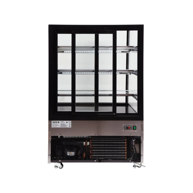 Холодильна вітрина Yato 500 л 90x80x144 см Black (5906083003516)