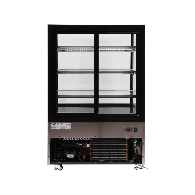 Холодильна вітрина Yato 500 л 90x80x144 см Black (5906083003516)