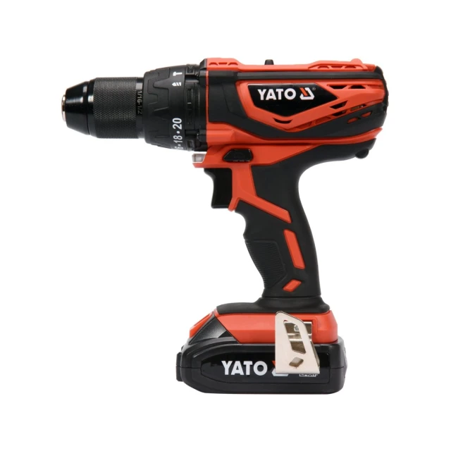 Дриль-шуруповерт ударний Yato 18V 40 Nm 2 швидкості з акумулятором 2 Ah (5906083025013)