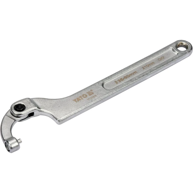 Ключ крючковый с круглым штифтом шарнирный Yato 35-50 мм (5906083025549)