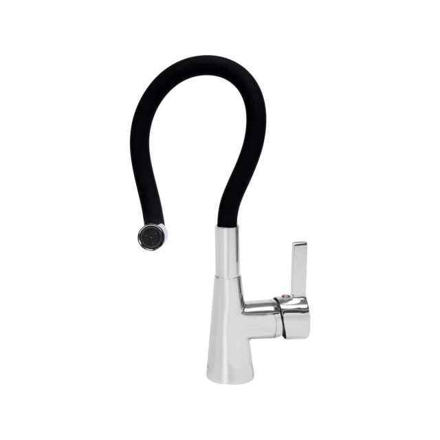 Змішувач для мойки FALA Flexible з гнучким виливом Black (5906083031373)