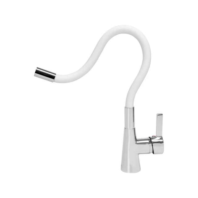 Змішувач для мойки FALA Flexible з гнучким виливом White (5906083031380)