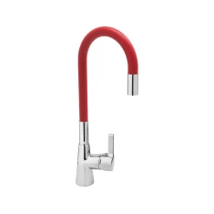 Змішувач для мойки FALA Flexible з гнучким виливом Red (5906083031397)