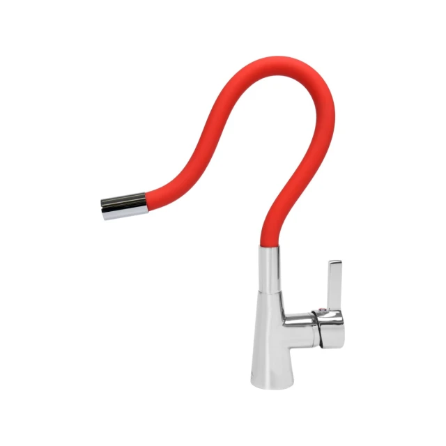 Змішувач для мойки FALA Flexible з гнучким виливом Red (5906083031397)
