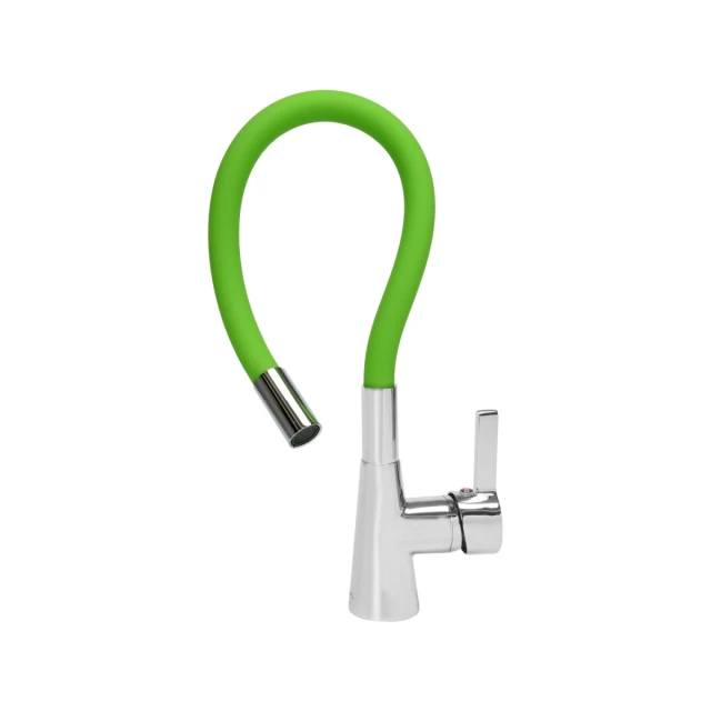 Змішувач для мийки FALA Flexible з гнучким виливом Green (5906083031410)