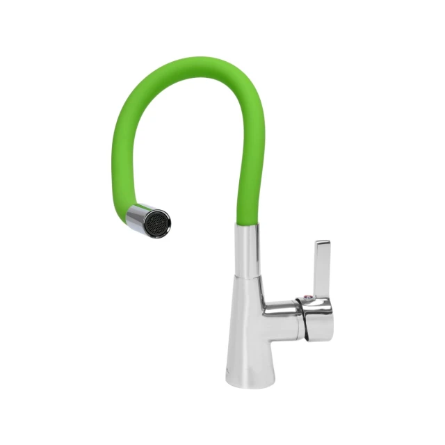 Змішувач для мийки FALA Flexible з гнучким виливом Green (5906083031410)