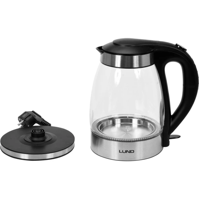 Електрочайник скляний з підсвічуванням LUND LED 1,8 л (5906083040283)