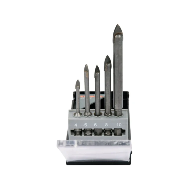 Набір свердел для скла і кераміки Sthor 4-10 мм HEX 5 шт (5906083042232)