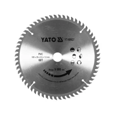Диск для різання плінтусів і кабель-каналів Yato PVC пилкою 185/60T 20 мм (5906083044601)