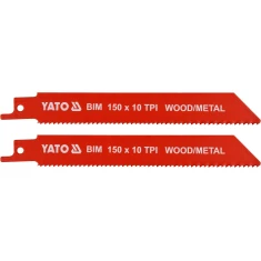 Полотно пилкове для металу і дерева Yato BIM 150 мм 10TPI 2 шт (5906083049408)