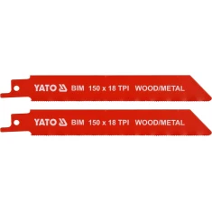 Полотно пилкове для металу і дерева Yato BIM 150 мм 18TPI 2 шт (5906083049415)