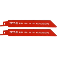 Полотно для ножівки по металу та дереву Yato BIM 150 мм 24TPI 2 шт (5906083049422)