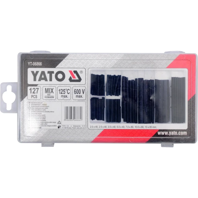 Набір термоусадкових трубок Yato 127 шт (5906083068669)