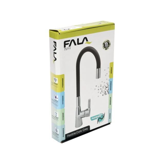Змішувач для мийки FALA Flexible Dark Grey (5906083071232)