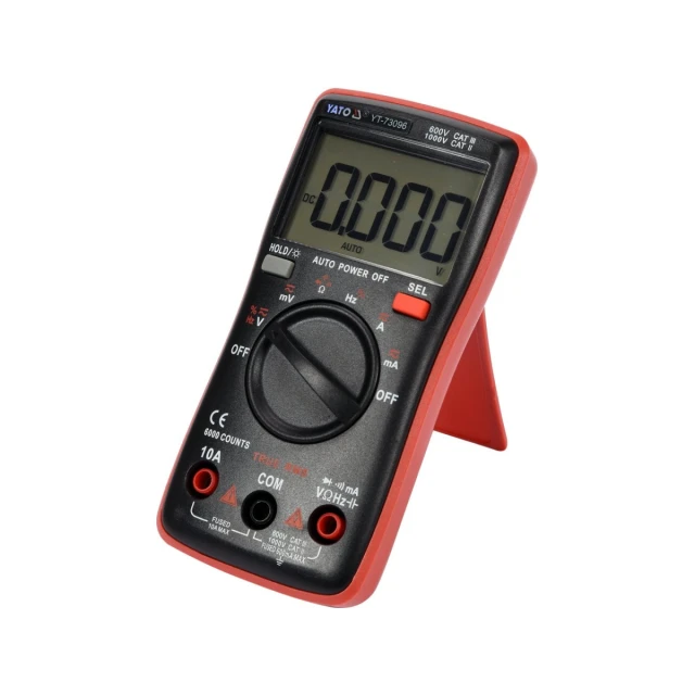 Мультиметр цифровий Yato True RMS з автоматичним діапазоном LCD 6000 (5906083072239)