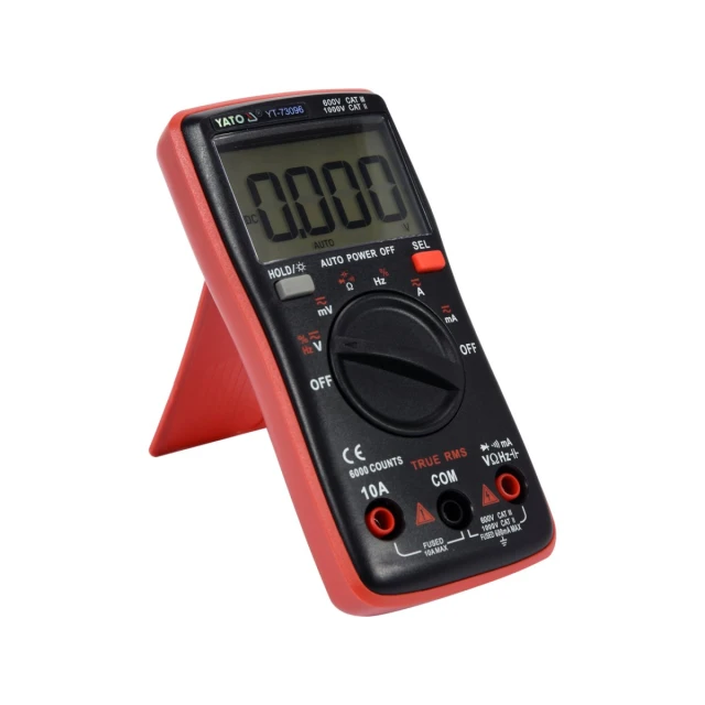 Мультиметр цифровий Yato True RMS з автоматичним діапазоном LCD 6000 (5906083072239)
