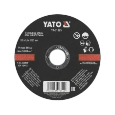 Диск для різання металу і нержавіючої сталі Yato 125x1,0x22,23 мм (5906083073540)