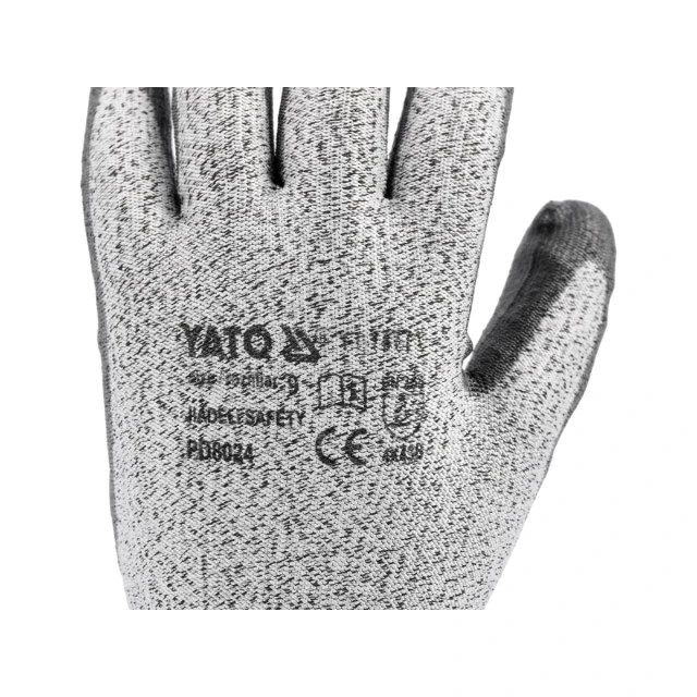 Рукавиці робочі Yato HPPE антипорізні з покриттям PU розмір 10 Black (5906083075247)